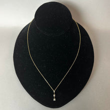 Load image into Gallery viewer, 14K Gold Diamond 3-Stone Drop Pendant on 20" Chain Necklace (1.9g)

