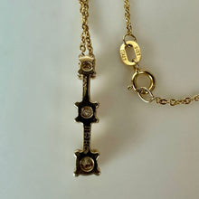 Load image into Gallery viewer, 14K Gold Diamond 3-Stone Drop Pendant on 20" Chain Necklace (1.9g)
