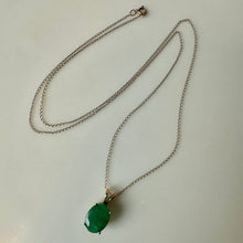 Load image into Gallery viewer, 14K Gold Emerald Pendant on 19" Chain Necklace As-Is (1.6g)
