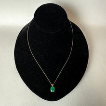 Load image into Gallery viewer, 14K Gold Emerald Pendant on 19" Chain Necklace As-Is (1.6g)
