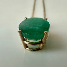 Load image into Gallery viewer, 14K Gold Emerald Pendant on 19" Chain Necklace As-Is (1.6g)
