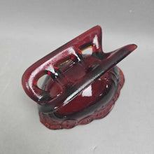 Load image into Gallery viewer, Vintage Ruby Red/Amberlina Glass Santa Sleigh Candy Dish (~3x5x3.5)

