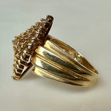 Load image into Gallery viewer, 14K Gold Diamond Vintage Cocktail Ring sz 5.5 (6.1g)
