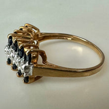 Load image into Gallery viewer, 10K Gold Sapphire Diamond Ring sz 6 (2.1g)
