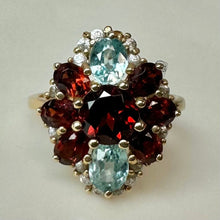 Load image into Gallery viewer, 10K Gold Garnet Topaz Ring sz 6 As-Is (3.8g)
