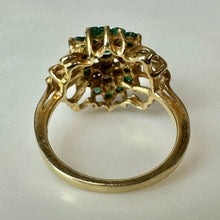 Load image into Gallery viewer, 14K Plumb Gold Green Tourmaline Diamond Vintage Ring sz 5.5 (4.1g)5.5
