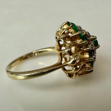 Load image into Gallery viewer, 14K Plumb Gold Green Tourmaline Diamond Vintage Ring sz 5.5 (4.1g)5.5
