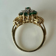 Load image into Gallery viewer, 14K Plumb Gold Green Tourmaline Diamond Vintage Ring sz 5.5 (4.1g)5.5

