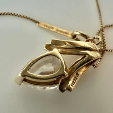 Load image into Gallery viewer, 14K Gold Cubic Zirconia Pendant on 22" Chain Necklace (2.8g)
