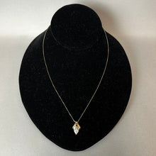 Load image into Gallery viewer, 14K Gold Cubic Zirconia Pendant on 22" Chain Necklace (2.8g)
