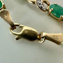 Load image into Gallery viewer, 10K Bicolor Gold Emerald XO 7" Tennis Bracelet (5.1g)
