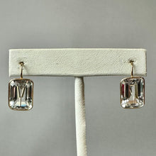 Load image into Gallery viewer, 14K Gold White Topaz 0.75" Earrings (5.0g)
