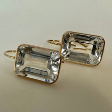 Load image into Gallery viewer, 14K Gold White Topaz 0.75" Earrings (5.0g)
