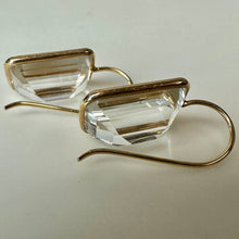 Load image into Gallery viewer, 14K Gold White Topaz 0.75" Earrings (5.0g)
