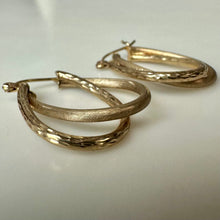 Load image into Gallery viewer, 10K Gold Double Hoop 1.25" Earrings (1.6g)

