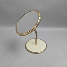 Load image into Gallery viewer, Vintage Neiman Marcus Gooseneck Travel Mirror w/ Pouch (~9")
