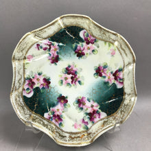 Load image into Gallery viewer, Nippon Hand-Painted Porcelain Trivet, Purple Floral Pattern (~6.5x6.5)
