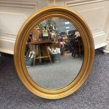 Load image into Gallery viewer, Gold Framed Oval Mirror (33x28)
