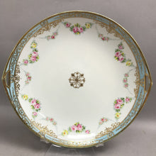 Load image into Gallery viewer, Nippon Morimura Hand-Painted Blue/Gold/Floral Cake/Serving Plate (11x10)
