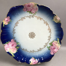 Load image into Gallery viewer, RC Malmaison Scalloped Edge Cobalt Blue &amp; Pink Roses Serving Plate (12.5")
