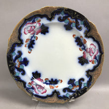 Load image into Gallery viewer, Antique Blue/White/Gold Floral Cabinet Plate (10.5")
