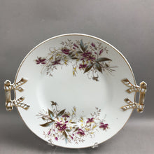 Load image into Gallery viewer, Antique White/Gold Purple Flowers Cake/Serving Plate (12x10.5)
