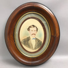 Load image into Gallery viewer, Antique Oval Walnut Frame w/ Portrait of Gentleman (14x12)
