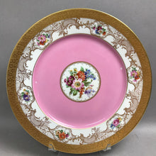 Load image into Gallery viewer, Union T Chezchoslovakia Pink &amp; Gold Floral Cake/Serving Plate (10.75")
