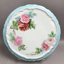 Load image into Gallery viewer, Antique Blue/White/Rose Porcelain Round Trivet (10")
