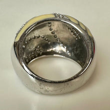 Load image into Gallery viewer, Victoria Wieck Vintage Absolute Sterling Enamel CZ Domed Ring sz 6
