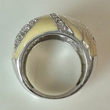 Load image into Gallery viewer, Victoria Wieck Vintage Absolute Sterling Enamel CZ Domed Ring sz 6
