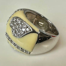 Load image into Gallery viewer, Victoria Wieck Vintage Absolute Sterling Enamel CZ Domed Ring sz 6
