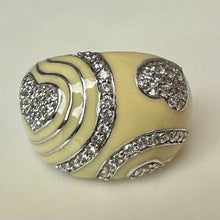 Load image into Gallery viewer, Victoria Wieck Vintage Absolute Sterling Enamel CZ Domed Ring sz 6
