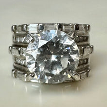 Load image into Gallery viewer, Ross Simons Sterling Simulated Diamond Stacked Look Ring sz 6
