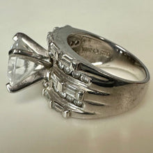 Load image into Gallery viewer, Ross Simons Sterling Simulated Diamond Stacked Look Ring sz 6
