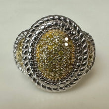 Load image into Gallery viewer, Joseph Schmid Affinity Sterling Pave Yellow Diamond Ring sz 6
