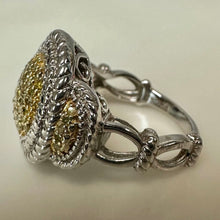 Load image into Gallery viewer, Joseph Schmid Affinity Sterling Pave Yellow Diamond Ring sz 6

