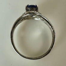 Load image into Gallery viewer, Sterling Marcasite Tanzanite Ring sz 8
