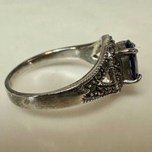 Load image into Gallery viewer, Sterling Marcasite Tanzanite Ring sz 8
