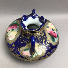 Load image into Gallery viewer, Antique Hand Painted Nippon Japanese Porcelain Cobalt Blue &amp; Gold Moriage Floral Vase (4x6.5x6.5)

