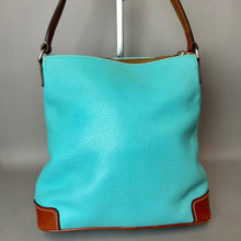 Load image into Gallery viewer, Dooney &amp; Bourke Turquoise Pebble Leather Crossbody Bag Purse w/ Dust Bag (11x12x4")
