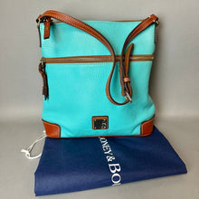 Load image into Gallery viewer, Dooney &amp; Bourke Turquoise Pebble Leather Crossbody Bag Purse w/ Dust Bag (11x12x4")
