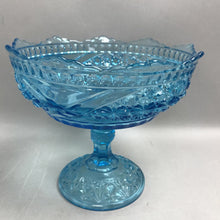 Load image into Gallery viewer, Richards &amp; Hartley 'Mikado' Blue Glass Compote (7.5x8.5)
