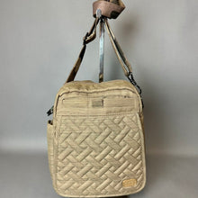 Load image into Gallery viewer, Lug Tan Quilted RFID Flapper Crossbody Bag Purse (9x8x3")
