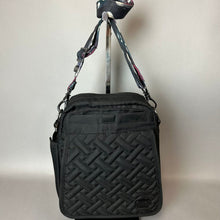 Load image into Gallery viewer, Lug Black Quilted RFID Flapper Crossbody Bag Purse (9x8x3")
