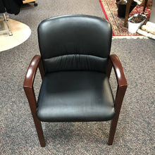 Load image into Gallery viewer, National Black Faux Leather / Wood Arm Chair (34x24x24) 4 Available
