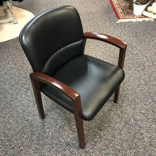 Load image into Gallery viewer, National Black Faux Leather / Wood Arm Chair (34x24x24) 4 Available
