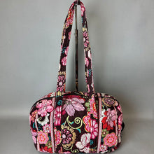 Load image into Gallery viewer, Vera Bradley Brown Multicolor Mod Floral Mini Duffel Shoulder Purse (8x12x4")
