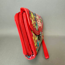 Load image into Gallery viewer, Vera Bradley Red Multicolor Print Ultimate Wristlet Wallet Clutch Purse (5x8")
