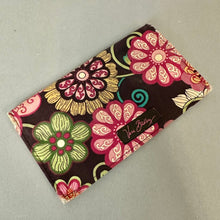 Load image into Gallery viewer, Vera Bradley Brown Multicolor Mod Floral Zip Around Wallet Clutch w/ Checkbook Cover As-Is (5x8")
